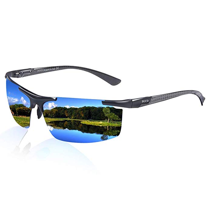 Men's Sports Carbon Fiber Temple Polarized Sunglasses 100% UV Protection Sunglasses for Men